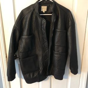 Faux Leather Oversized Jacket